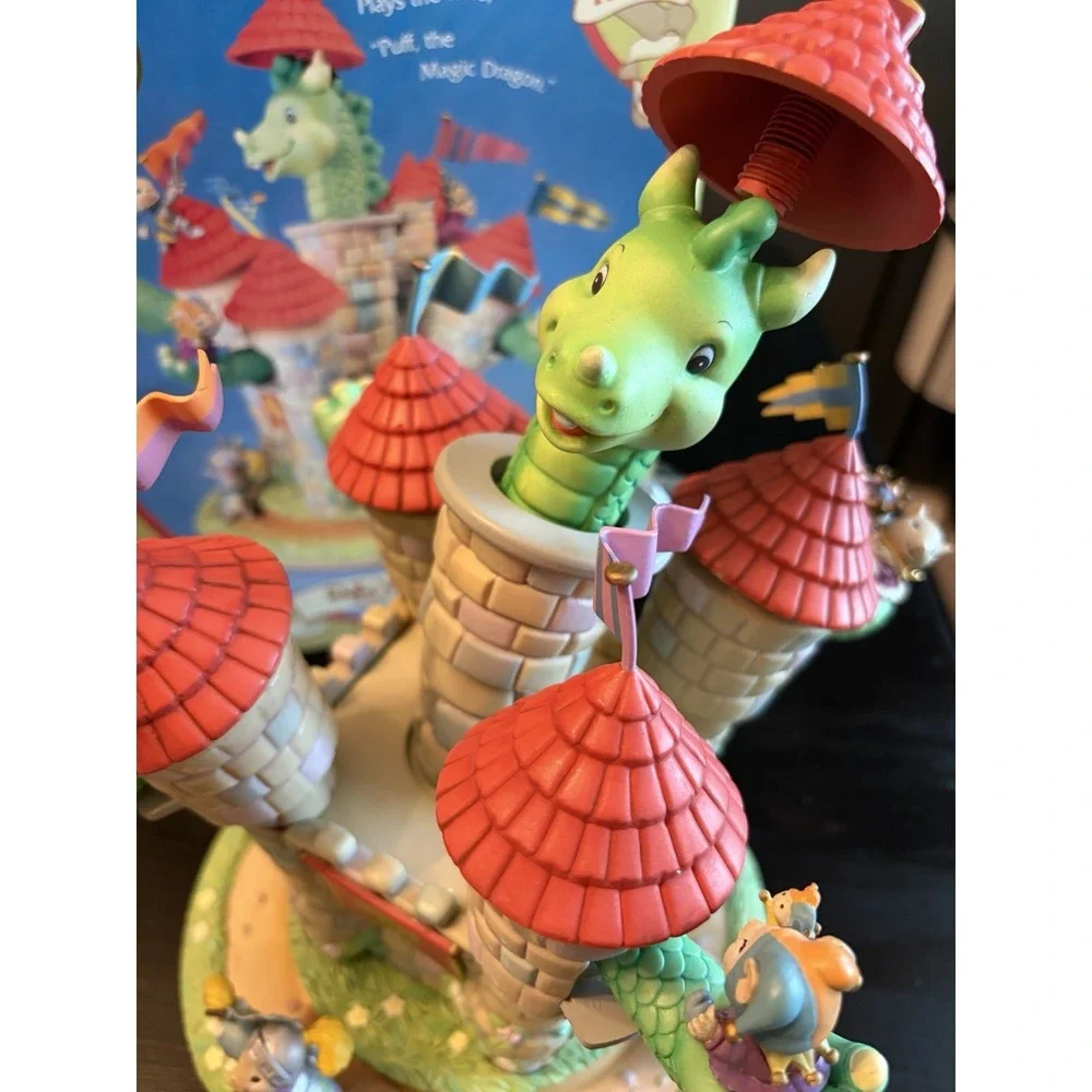 New Vintage Rare Enesco Puff The Magic Dragon Multi-Action Music Box 1991 572772